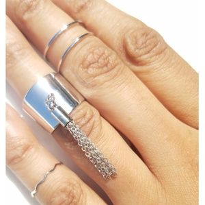 3PC Tassel Midi Ring Set